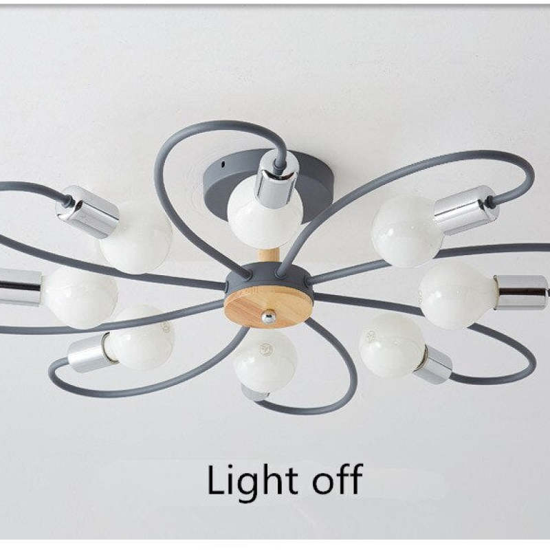 Arisha Elegant Metal/Glass Flush Mount Ceiling Light, Grey/Green