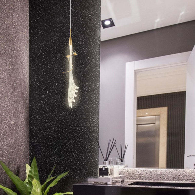 Arisha Elegant Flower Metal/Glass Pendant Light, Bedroom