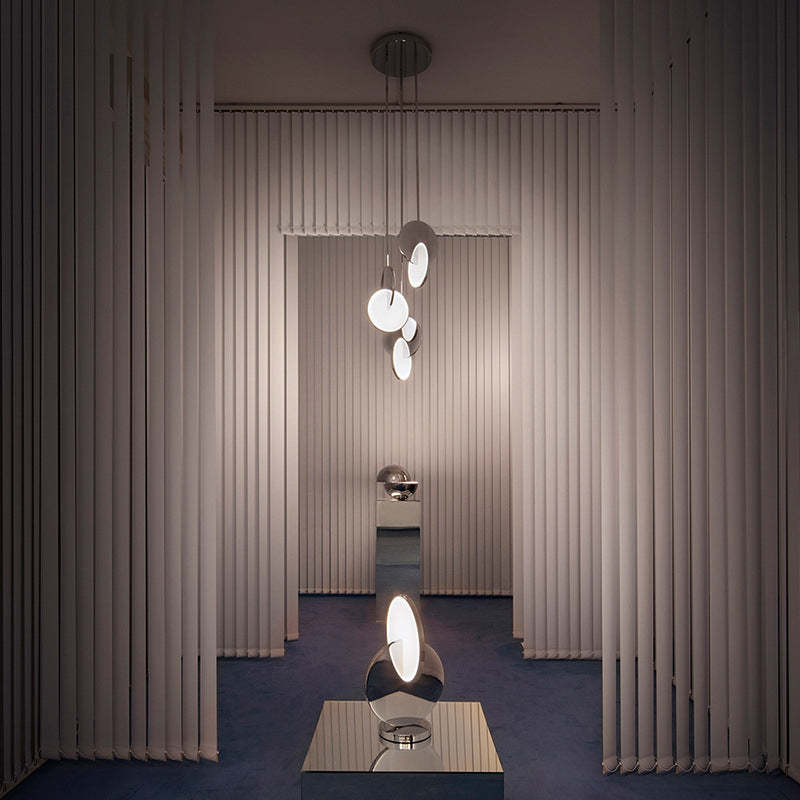 Arisha Pendant Light, Disc, Gold/Silver