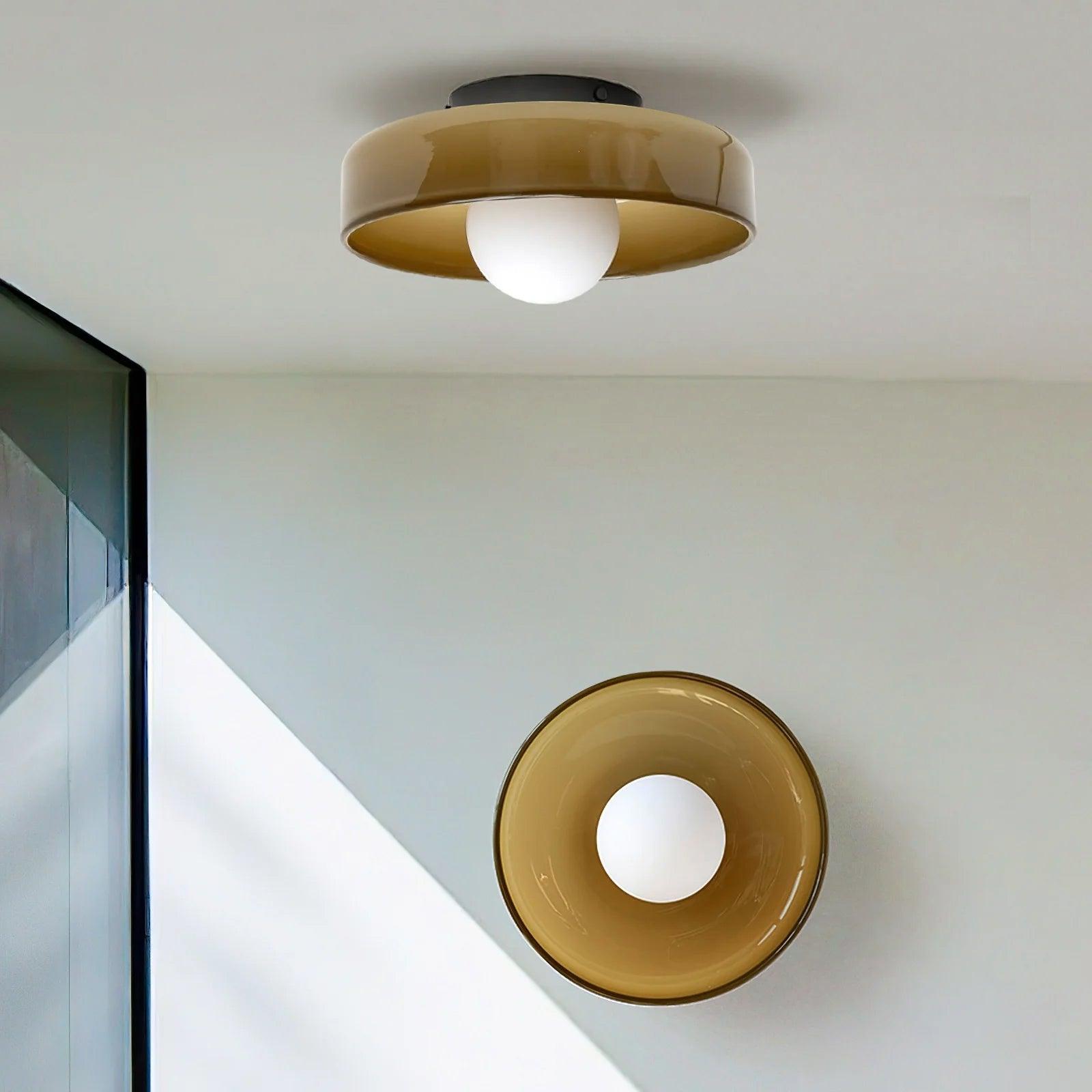 Solara Ceiling Lamp Orange Ring Playful Sculptural - Letslighting