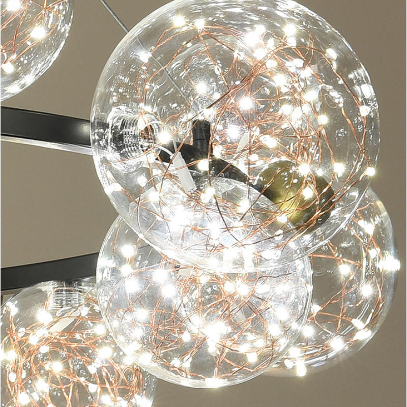 Valentina Art Deco Luminous Sphere Cluster Glass Pendant Light