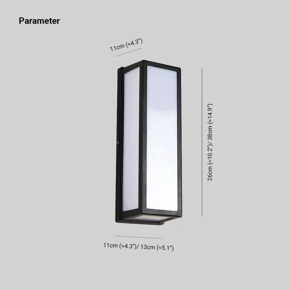 Ray Modern Waterproof Metal Cross Outdoor Wall Lamp, Black