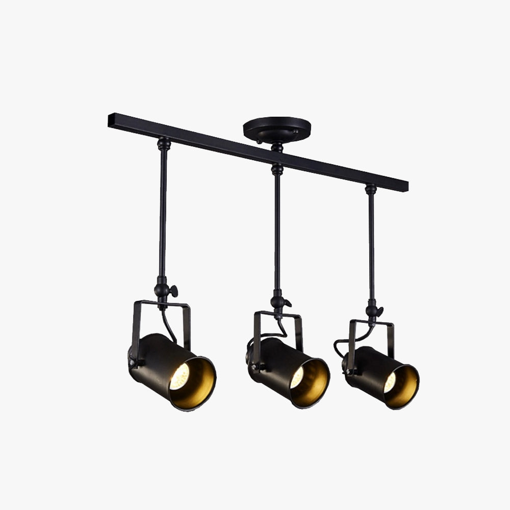 Silva Vintage Adjustable Semi-Flush Mount Ceiling Light, Black