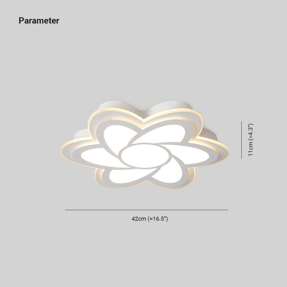 Arisha Modern White Flower Flush Mount Ceiling Light, Metal