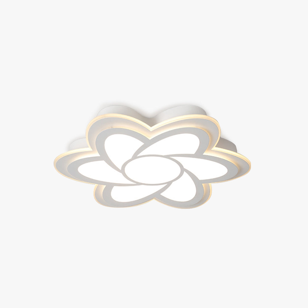 Arisha Modern White Flower Flush Mount Ceiling Light, Metal