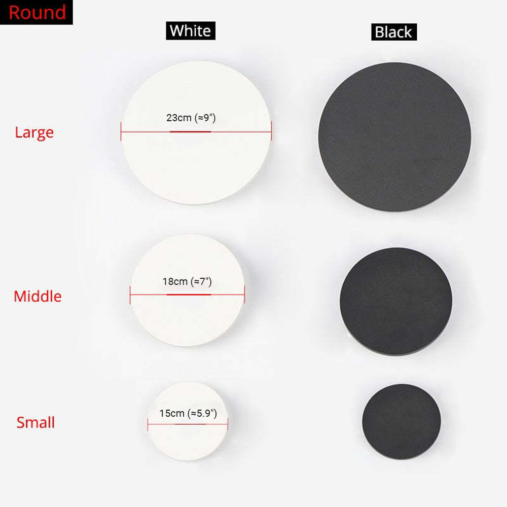 Ray Minimalist Round/Square Outdoor Wall Lamp LED, Black/White