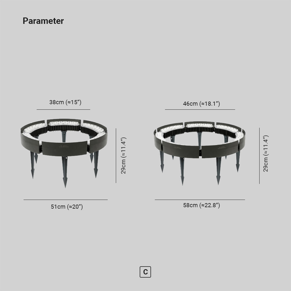Ray Modern Irregular Metal/Glass Outdoor Ground Light for Trees Black