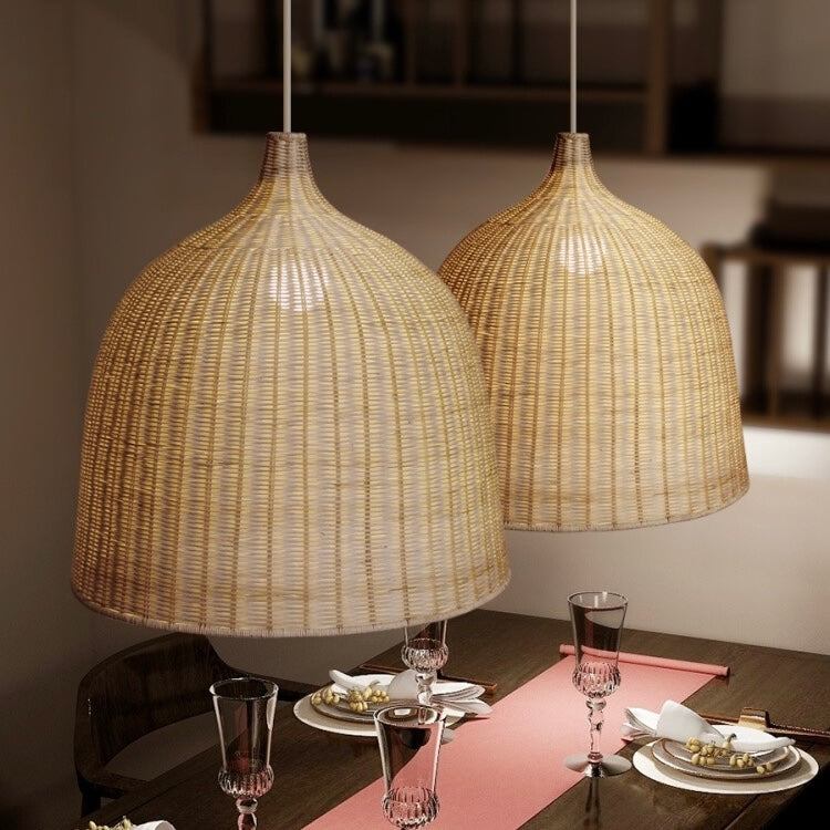 Muto Modern Rattan Pendant Light Over Dining Table/Bedroom