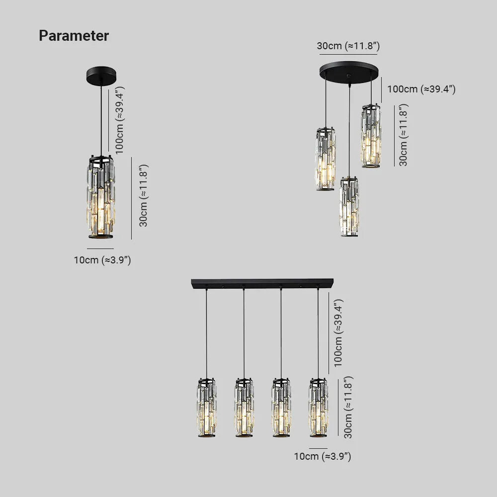 Kristy Cluster Pendant Light, Black & Gold