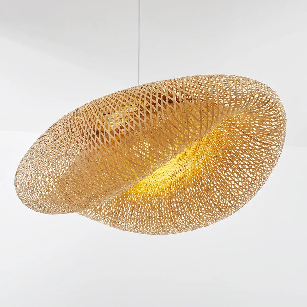 Ritta Natural Pendant Light for Dining Room/Kitchen Island, Bamboo