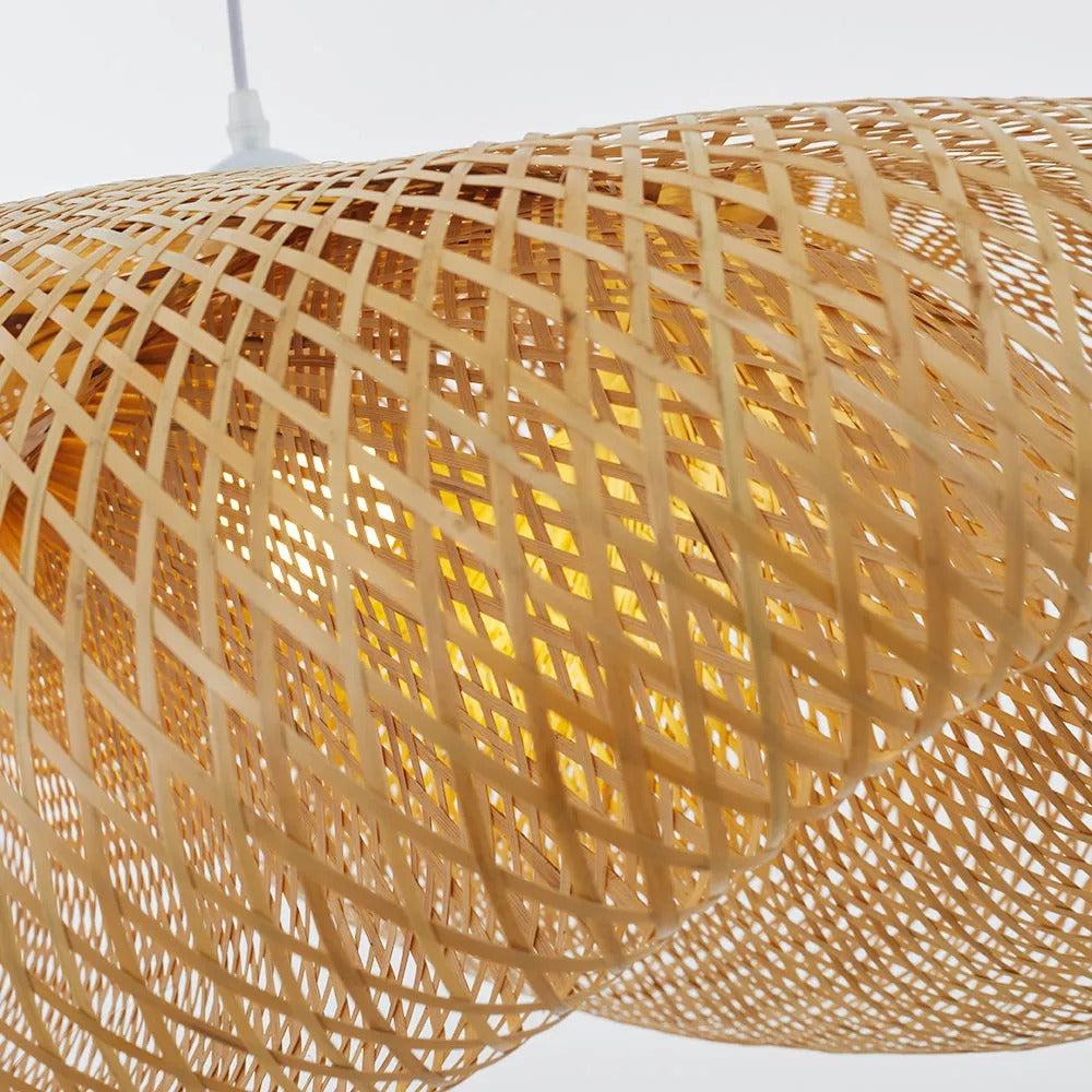Ritta Natural Pendant Light for Dining Room/Kitchen Island, Bamboo