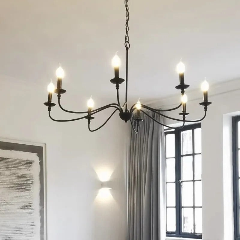 Silva Retro Vintage Golden Candle Metal Chandelier