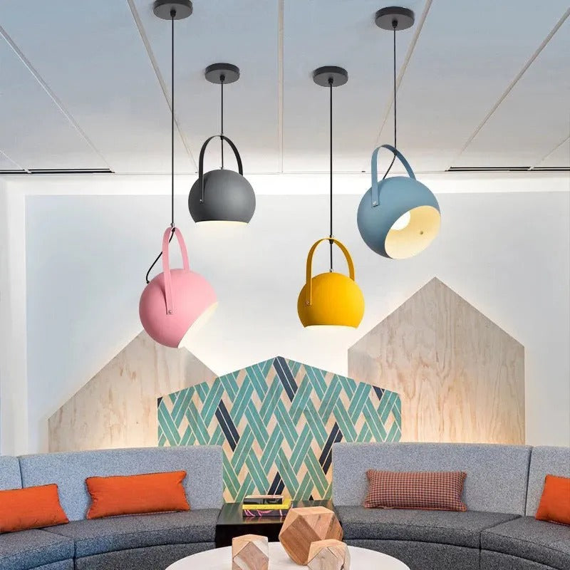 Aira Colorful Art Deco Pendant Light, Spherical, Bedroom