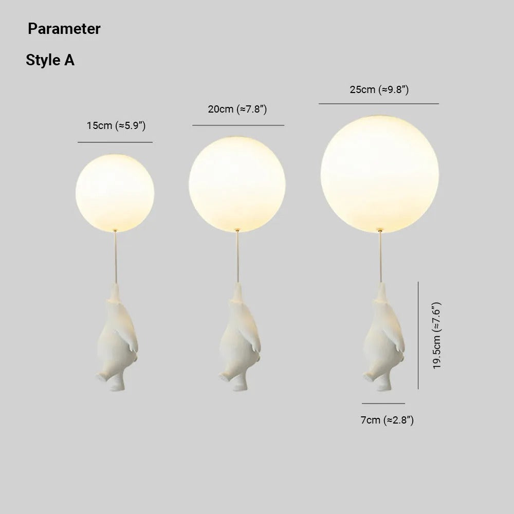Aria Bear Balloon LED Flush Mount Ceiling /Pendant Light