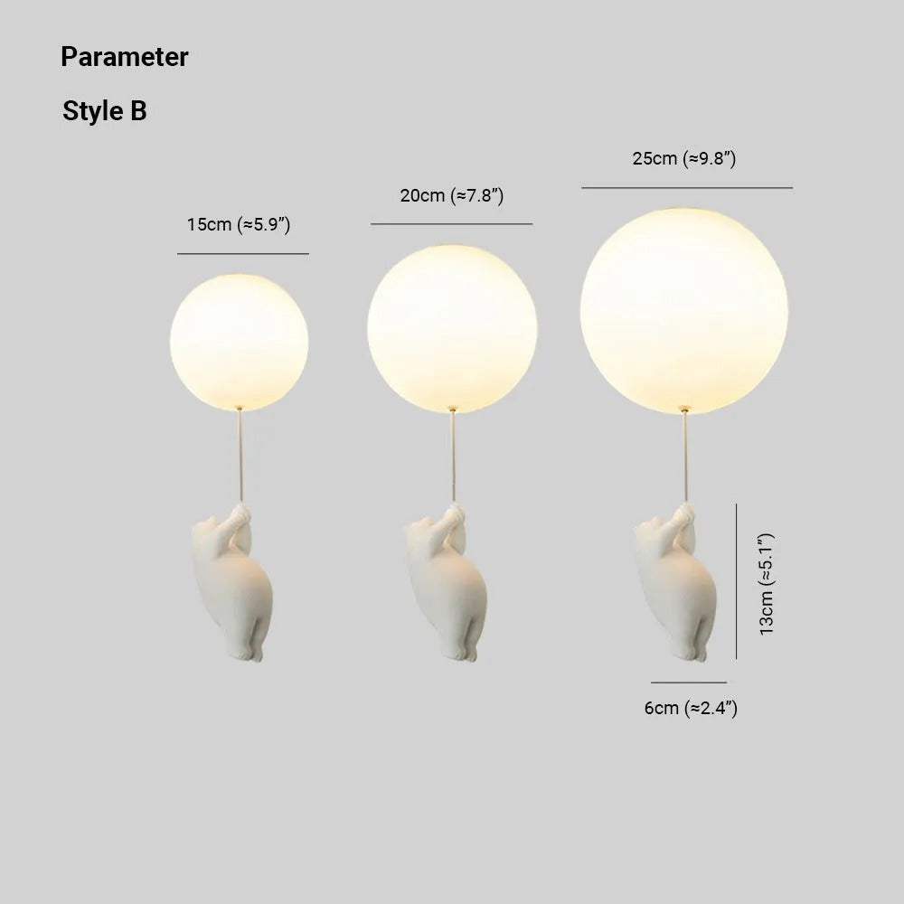 Aria Bear Balloon LED Flush Mount Ceiling /Pendant Light