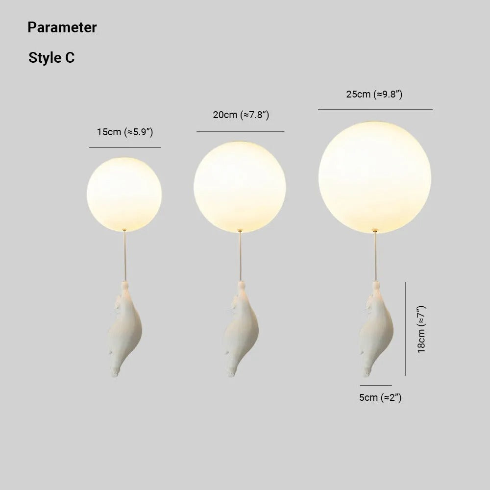 Aria Bear Balloon LED Flush Mount Ceiling /Pendant Light