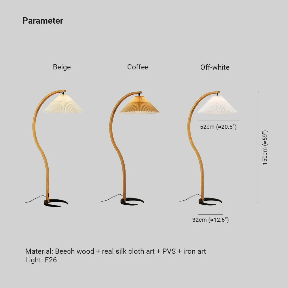 Muto Unique LED Floor Lamp, Wood/Metal, Living Room