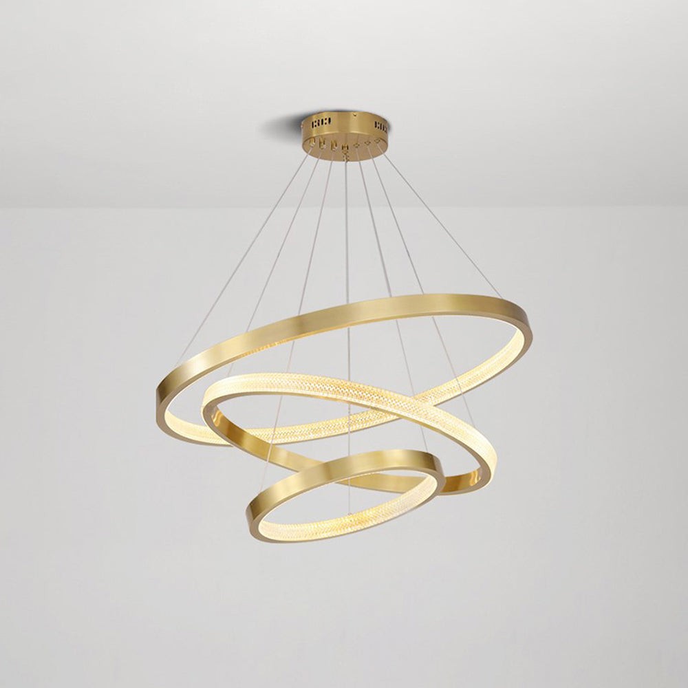 Kristy Modern Ring Metal/Arcylic LED Pendant Light, Black/Gold
