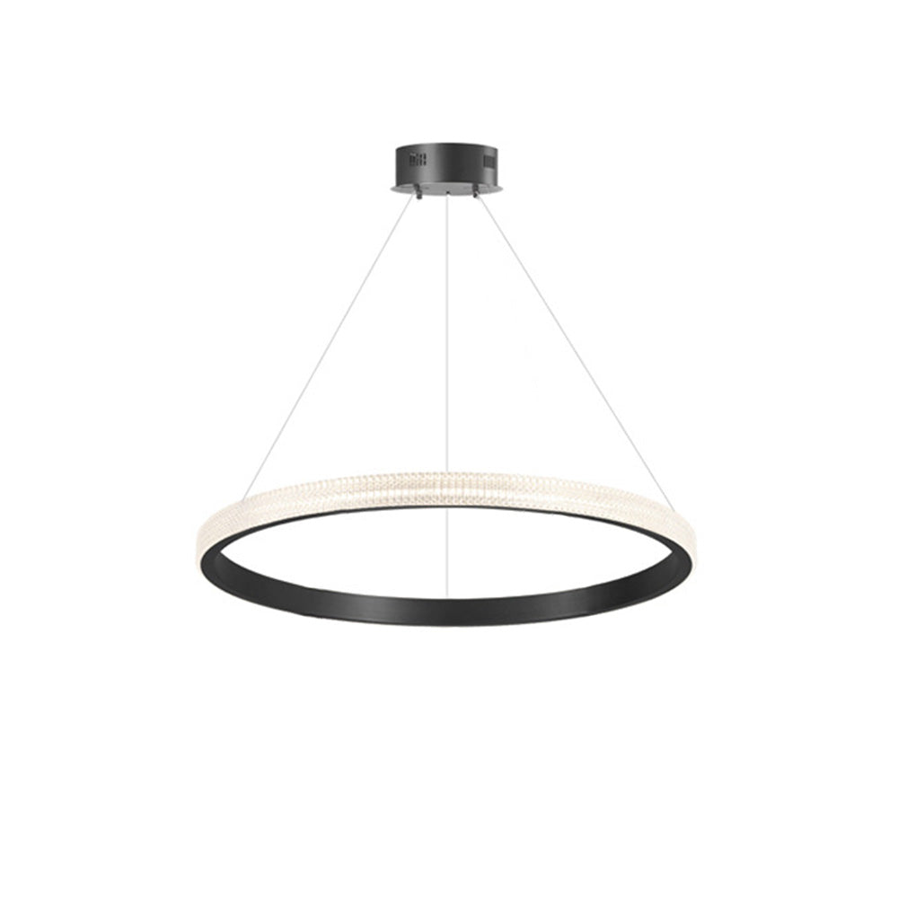 Kristy Modern Ring Metal/Arcylic LED Pendant Light, Black/Gold