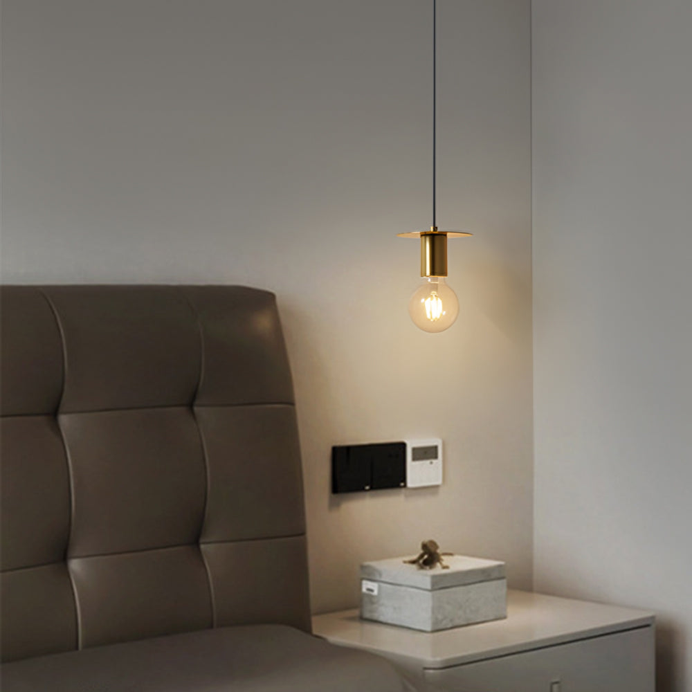 Valentina Modern Simple Pendant Light Copper Walnut Bedroom Dining Room