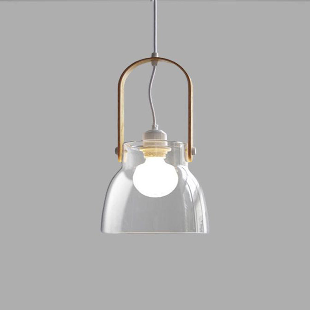 Valentina Minimalist Bowl Shaped Glass Pendant Light, Clear