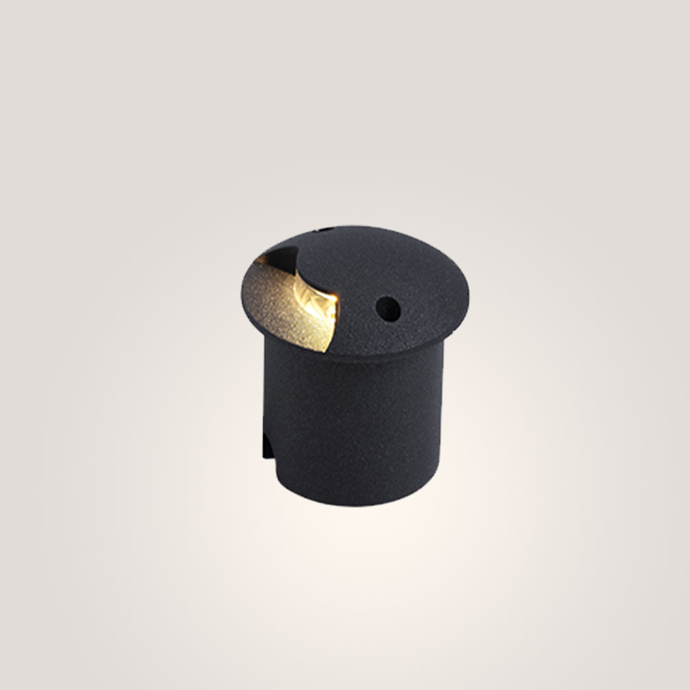 Ray Metal Cylindrical Outdoor Step/Deck Light, Black