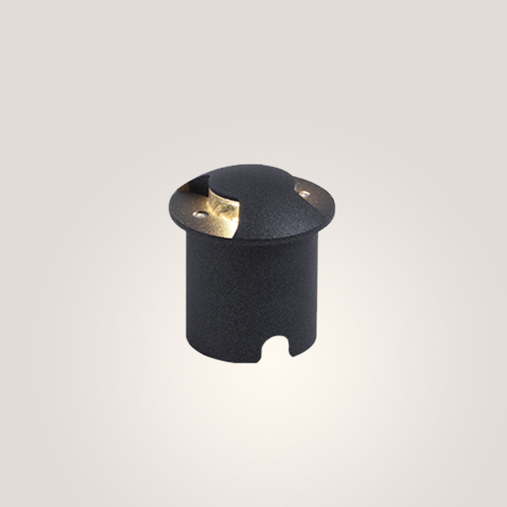 Ray Metal Cylindrical Outdoor Step/Deck Light, Black