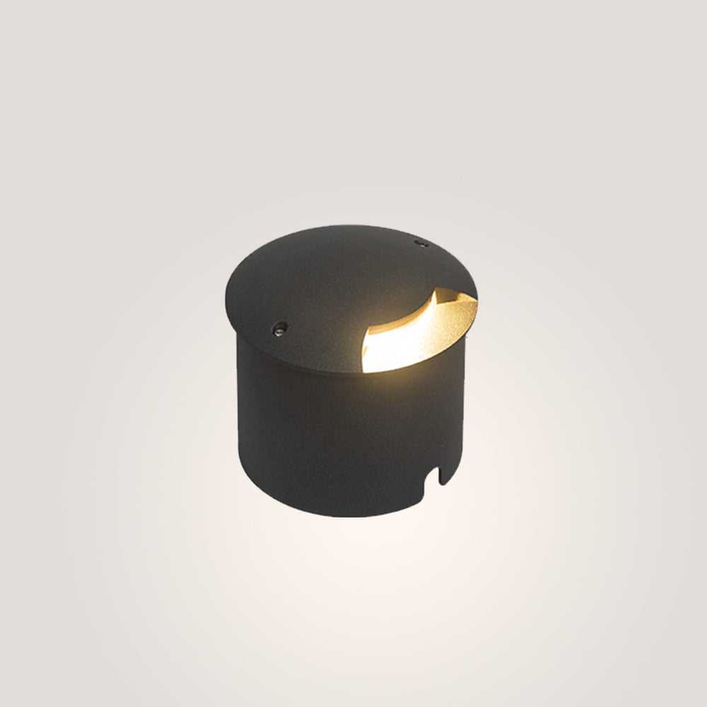 Ray Metal Cylindrical Outdoor Step/Deck Light, Black