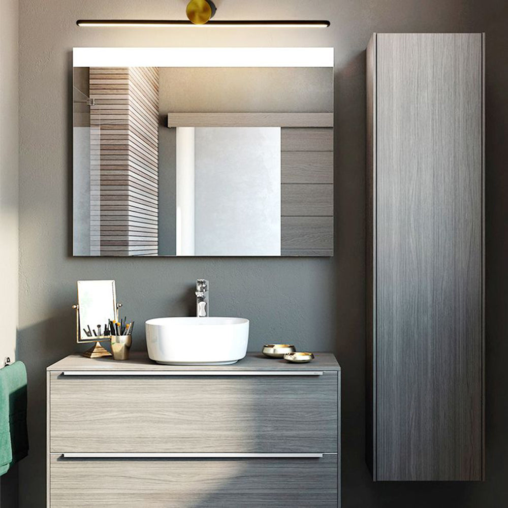 Arisha Modern Metal Linear Mirror Vanity Wall Lamp, Black/White