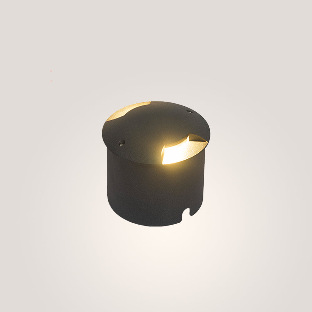 Ray Metal Cylindrical Outdoor Step/Deck Light, Black