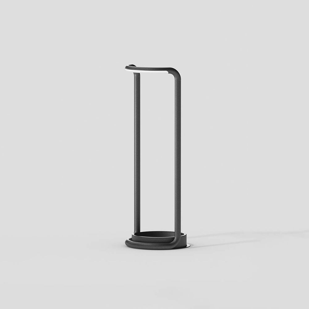 Ray Minimalist Rectangular Solar LED Outdoor Floor Lamp, Black