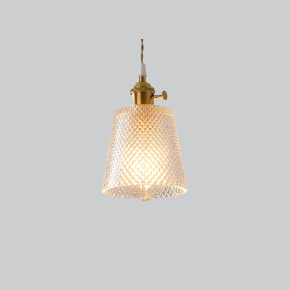 Valentina Art Deco Blown Brass & Glass Pendant Light, 7 Styles