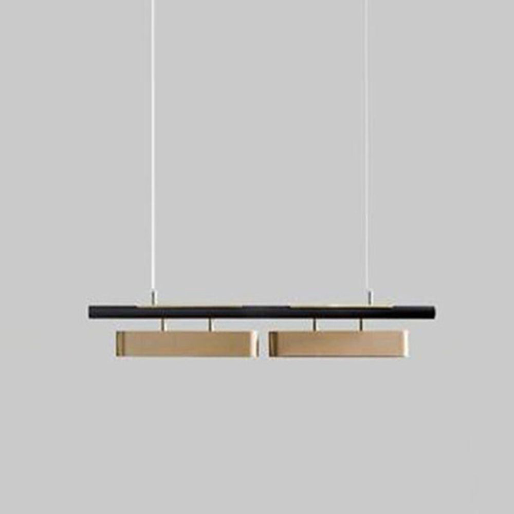 Arisha Pendant Light Rectangular Modern, Metal, Black/Brass, Office