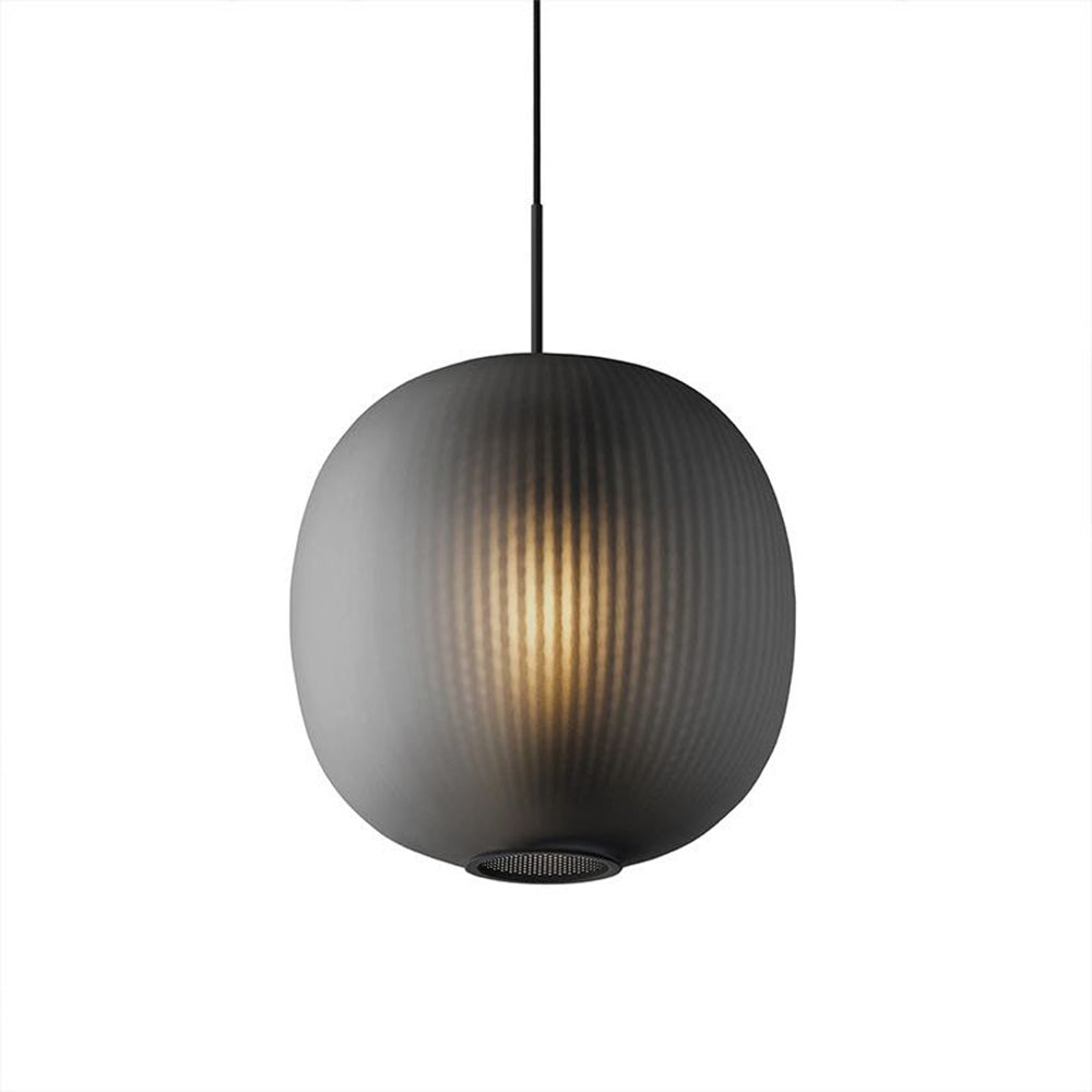 Valentina Frosted Glass Cylinder Pendant Light, Sandy White/Grey, Metal/Glass