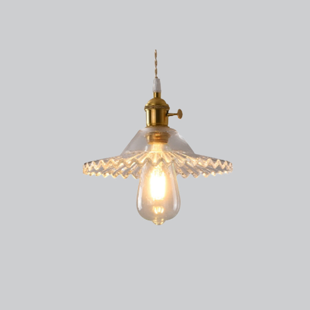 Valentina Art Deco Blown Brass & Glass Pendant Light, 7 Styles