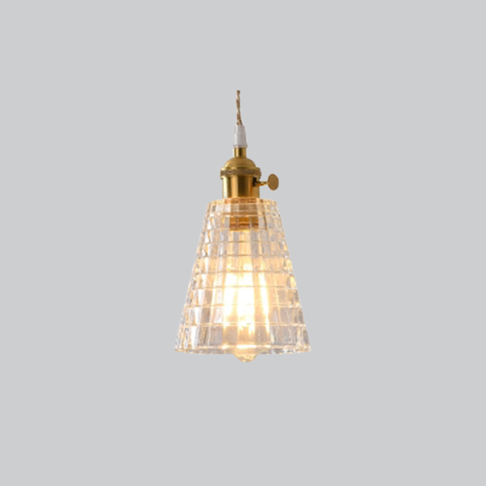 Valentina Art Deco Blown Brass & Glass Pendant Light, 7 Styles