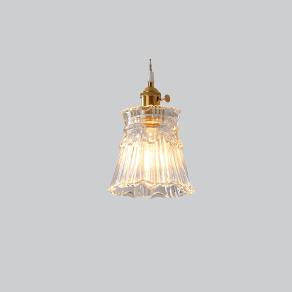 Valentina Art Deco Blown Brass & Glass Pendant Light, 7 Styles