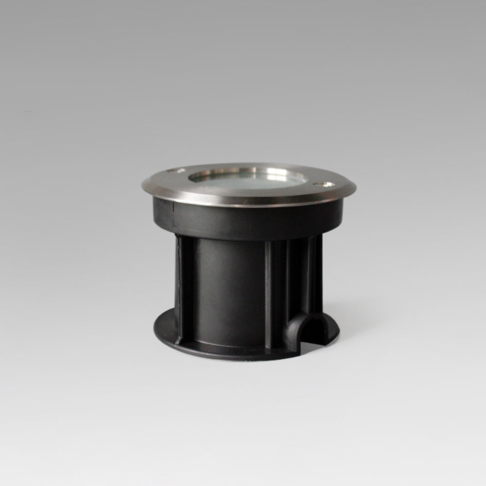 Ray Modern Metal Cylindrical Recessed Outdoor Step/Deck Light, Black