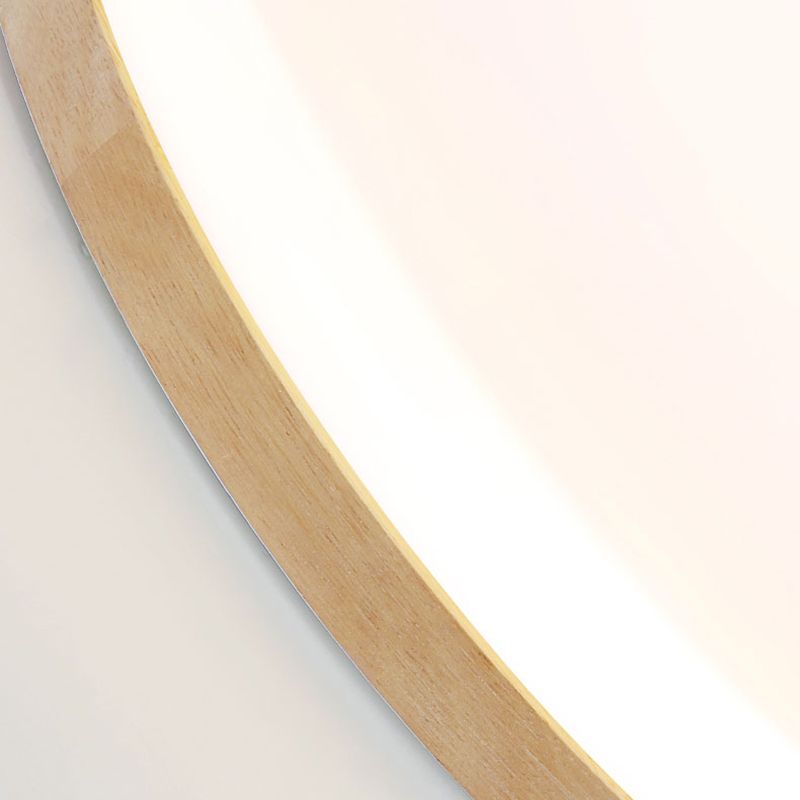Muto Minimalist Wood Round Flush Mount Ceiling Light, Bedroom