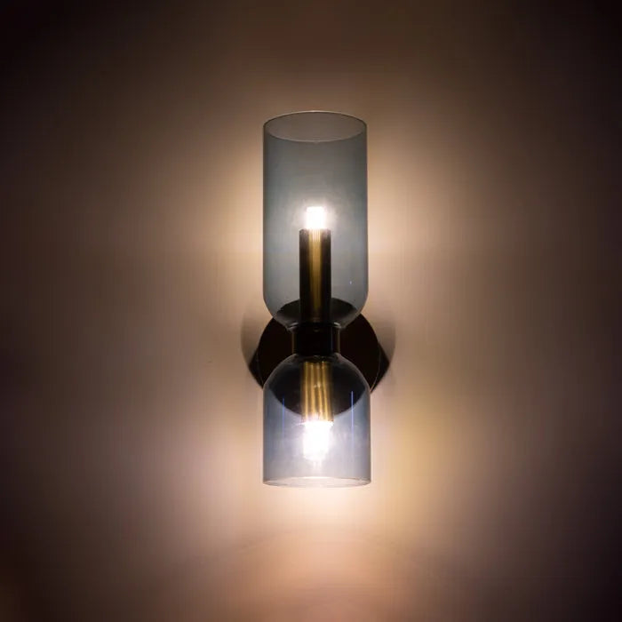 Valentina Modern Bedroom Glass Wall Lamp Sconce, Blue/Gray/White