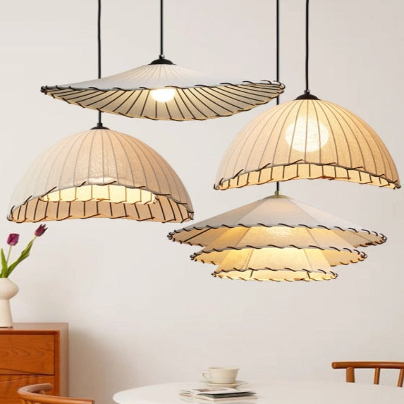 Ritta Boho Decorative LED Pendant Light Yellow Fabric Bedroom Restaurant