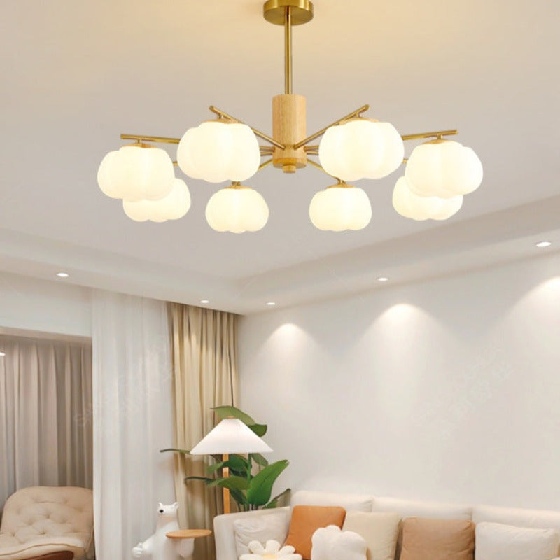 Arisha Creative LED Metal Wood Chandelier Living Room