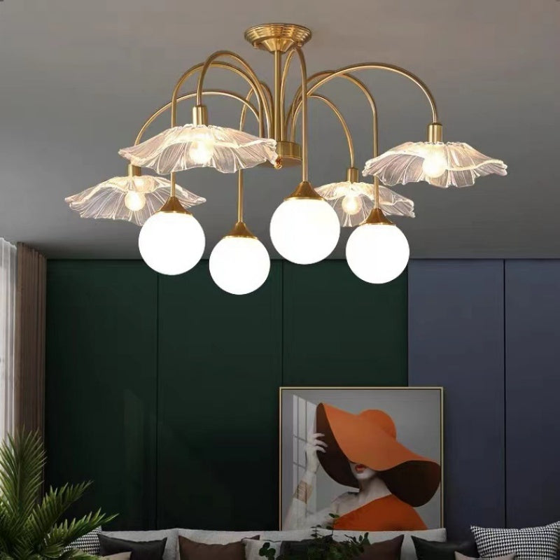 Valentina Nordic LED Chandelier Gold Glass Living/Dining Room/Bedroom