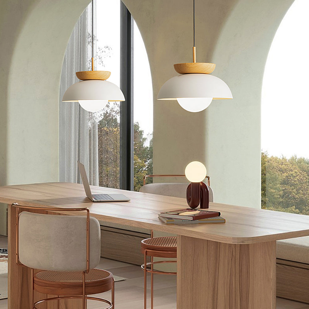 Muto Nordic Pendant Light/Flush Mount Ceiling Light Wood/Metal Black Kitchen Balcony