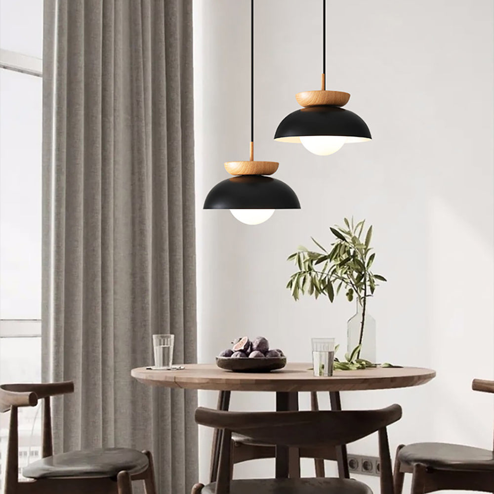 Muto Nordic Pendant Light/Flush Mount Ceiling Light Wood/Metal Black Kitchen Balcony