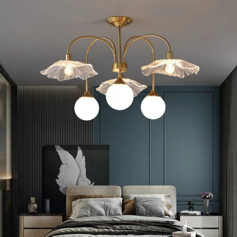 Valentina Nordic LED Chandelier Gold Glass Living/Dining Room/Bedroom
