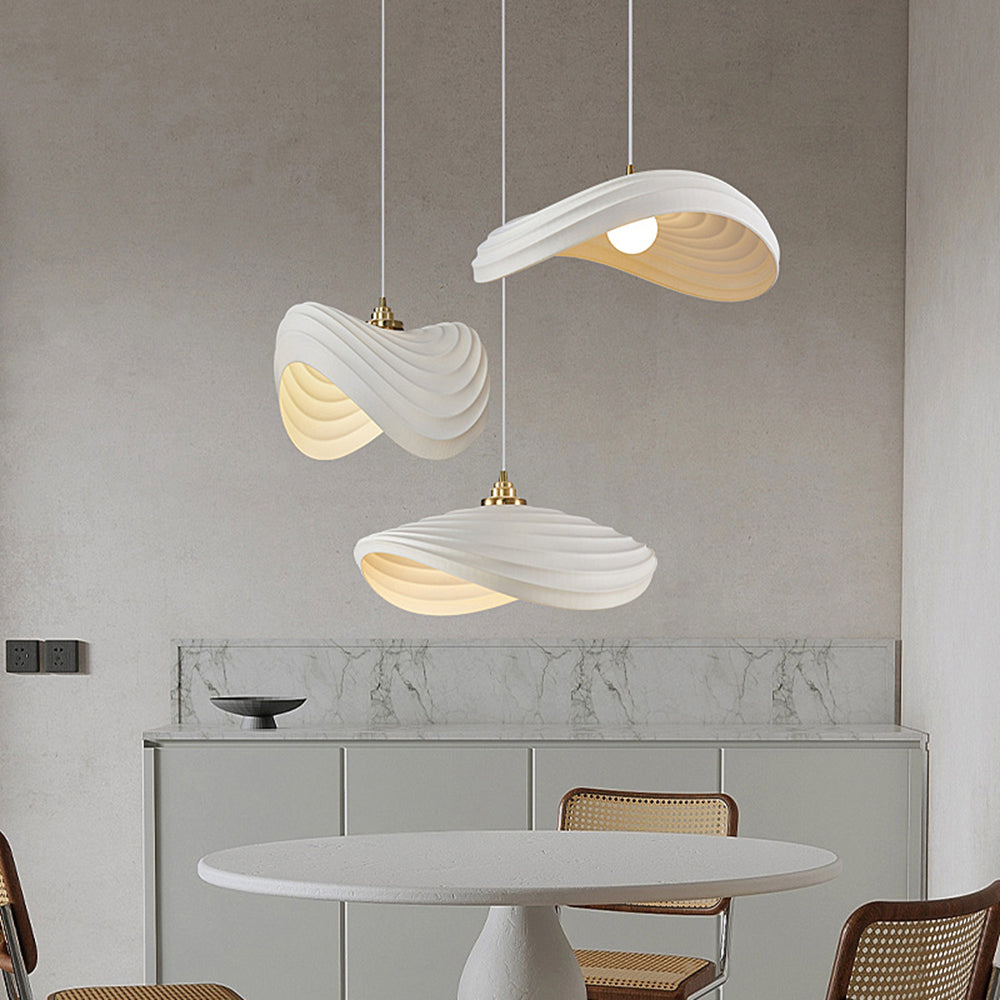 Ritta Wabi-Sabi Minimalisme Ripple Pendant Light, Resin&Metal