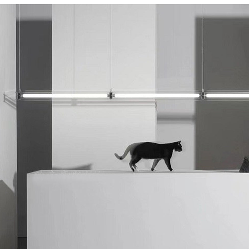 Arisha Minimalist Linear Metal Pendant Light,White