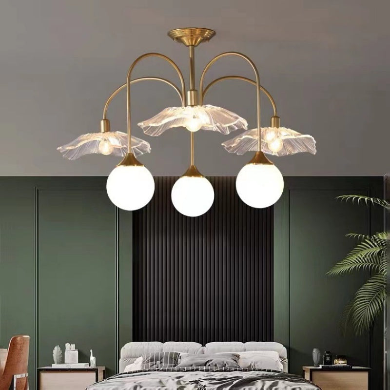 Valentina Nordic LED Chandelier Gold Glass Living/Dining Room/Bedroom