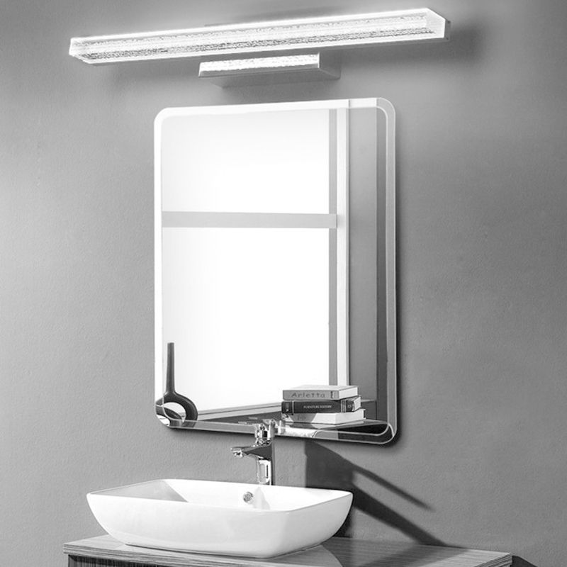 Arisha Modern Rectangular Metal Modern Wall Lamp, Silver